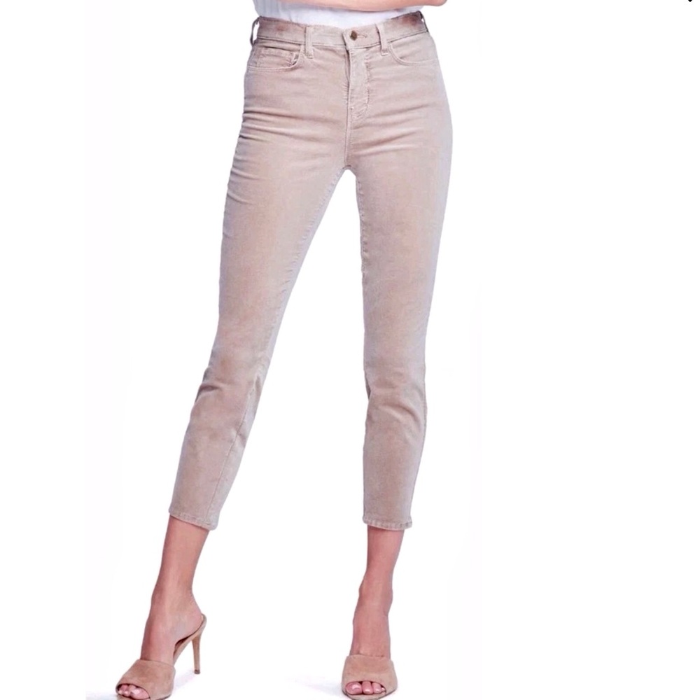 L'AGENCE Margot Velvet Crop Dusk Skinny Jeans High Rise Size 25
